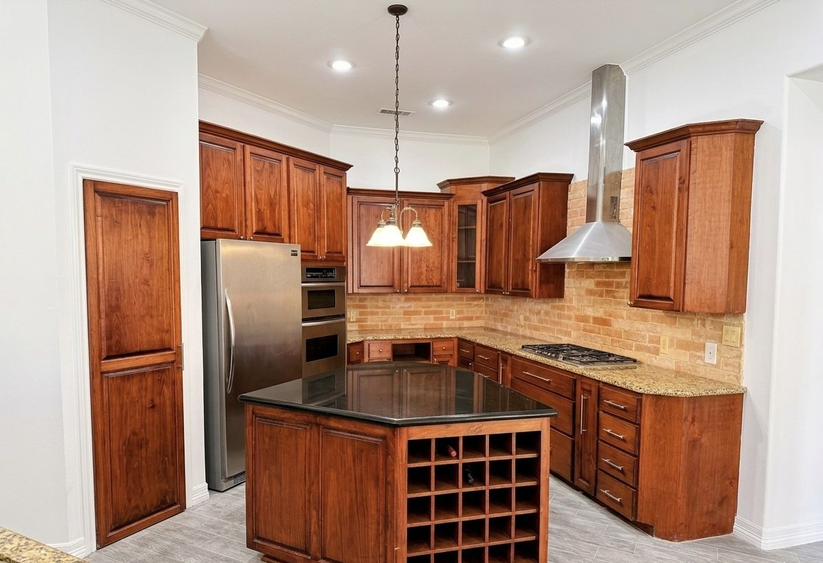 Kitchen with Wine Rack Island