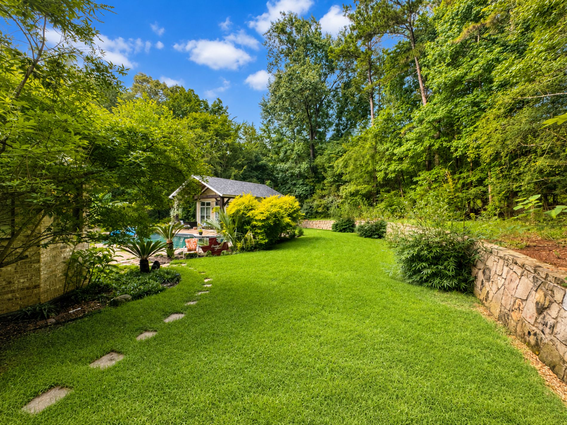 Professionally landscaped backyard Professionally landscaped backyard