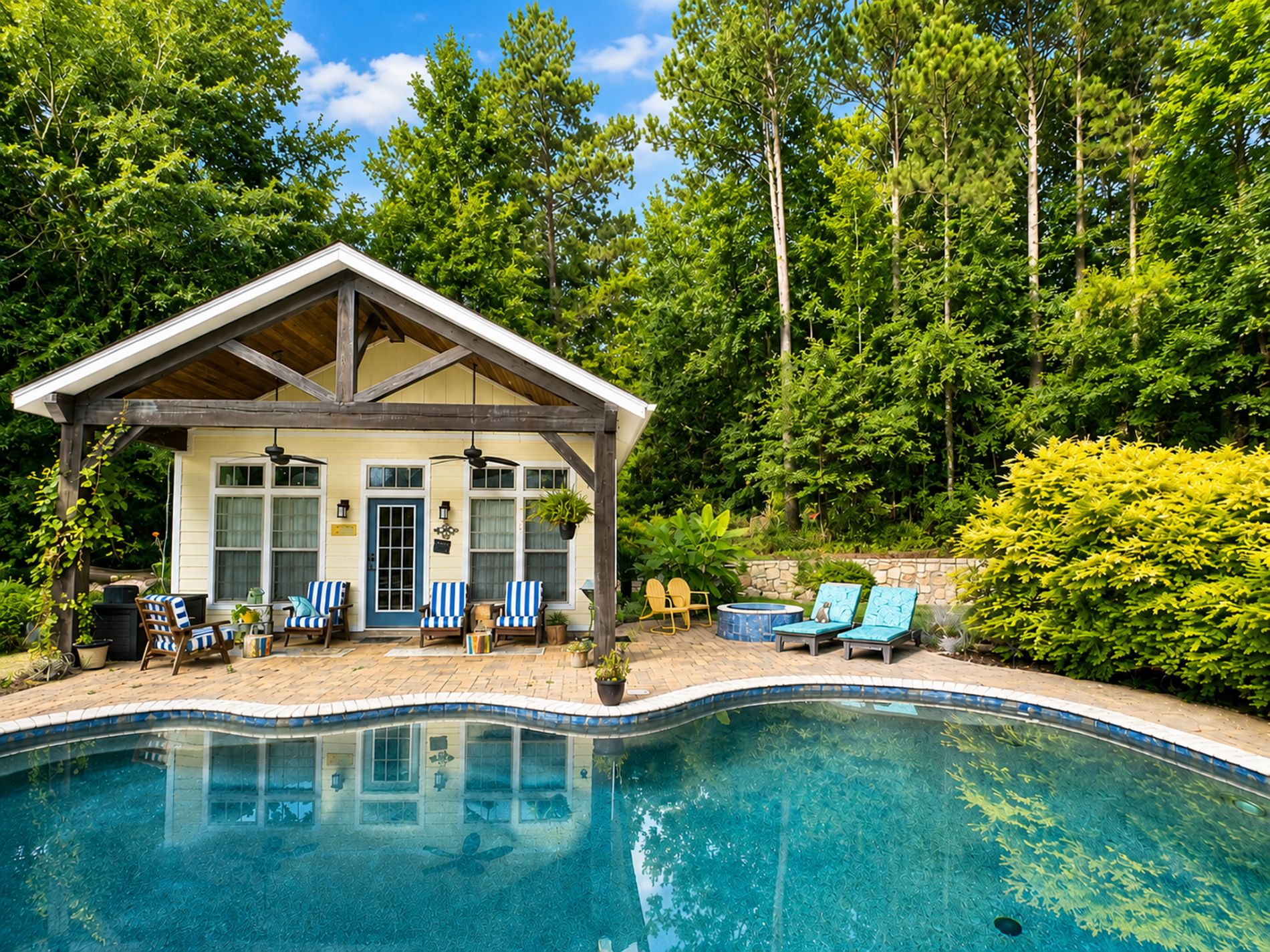 Large saltwater pool, fire pit for entertaining and resort-styled living Large saltwater pool, fire pit for entertaining and resort-styled living